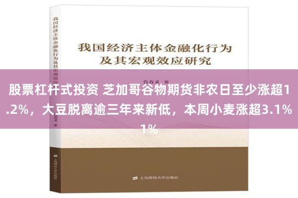 股票杠杆式投资 芝加哥谷物期货非农日至少涨超1.2%，大豆脱离逾三年来新低，本周小麦涨超3.1%