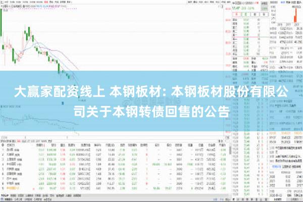 大赢家配资线上 本钢板材: 本钢板材股份有限公司关于本钢转债回售的公告