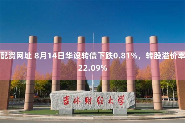 配资网址 8月14日华设转债下跌0.81%，转股溢价率22.09%