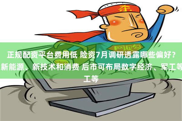 正规配资平台费用低 险资7月调研透露哪些偏好？ 新能源、新技术和消费 后市可布局数字经济、军工等